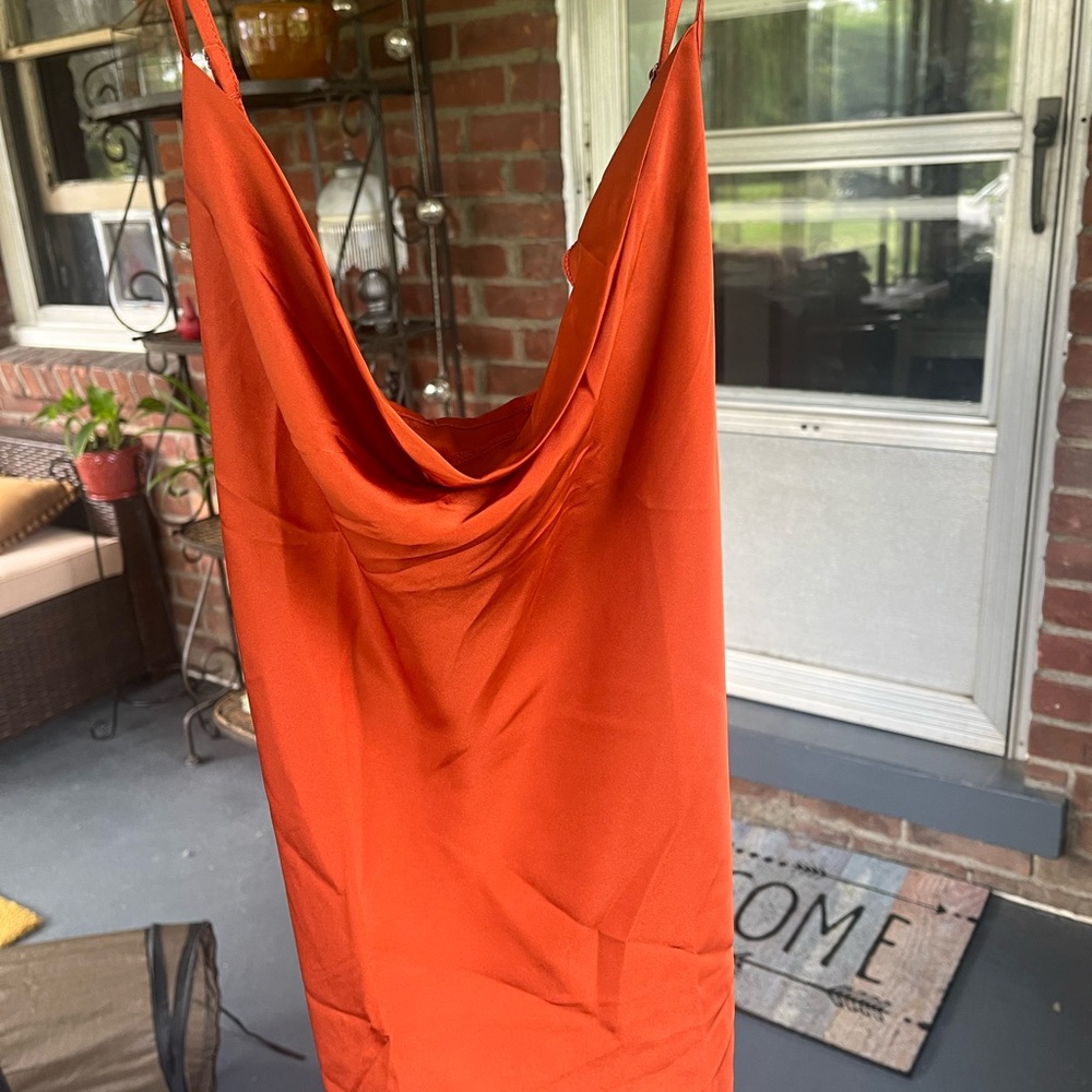Vibrant Orange Draped Sleeveless Camisole